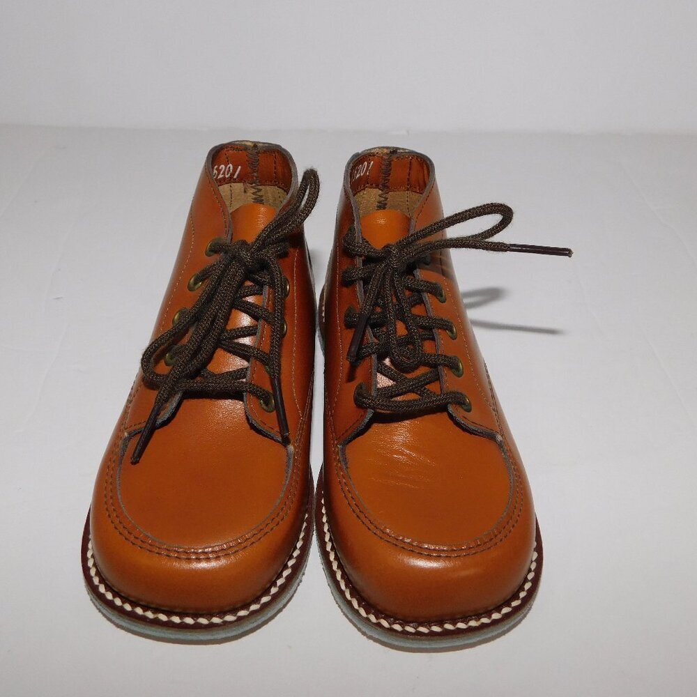 Vintage Baby Toddler Size 6 Walking Booties Savage Pussyfoot Brown Tan  Leather